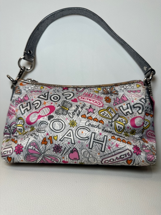 Handbags - COACH Poppy Butterfly Graffiti Print Butterfly Nylon Mini Shoulder Bag NWOT